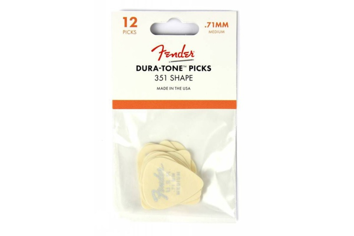 Набір медіаторів FENDER DURA-TONE DELRIN PICKS 0.71 MM, 351 SHAPE - 12 PACK OLYMPIC WHITE