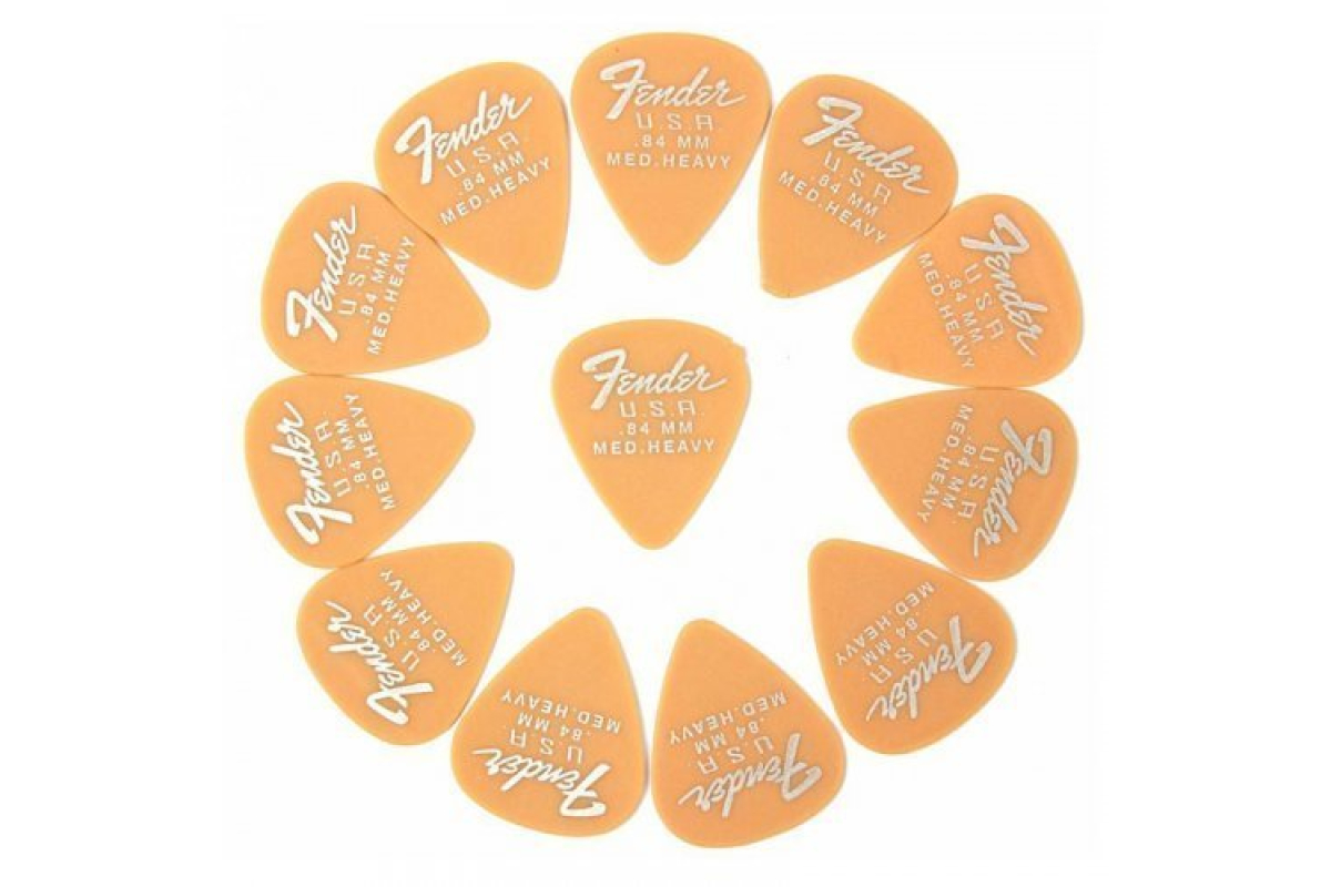 Набір медіаторів FENDER DURA-TONE DELRIN PICKS 0.84 MM, 351 SHAPE - 12 PACK BUTTERSCOTCH BLONDE