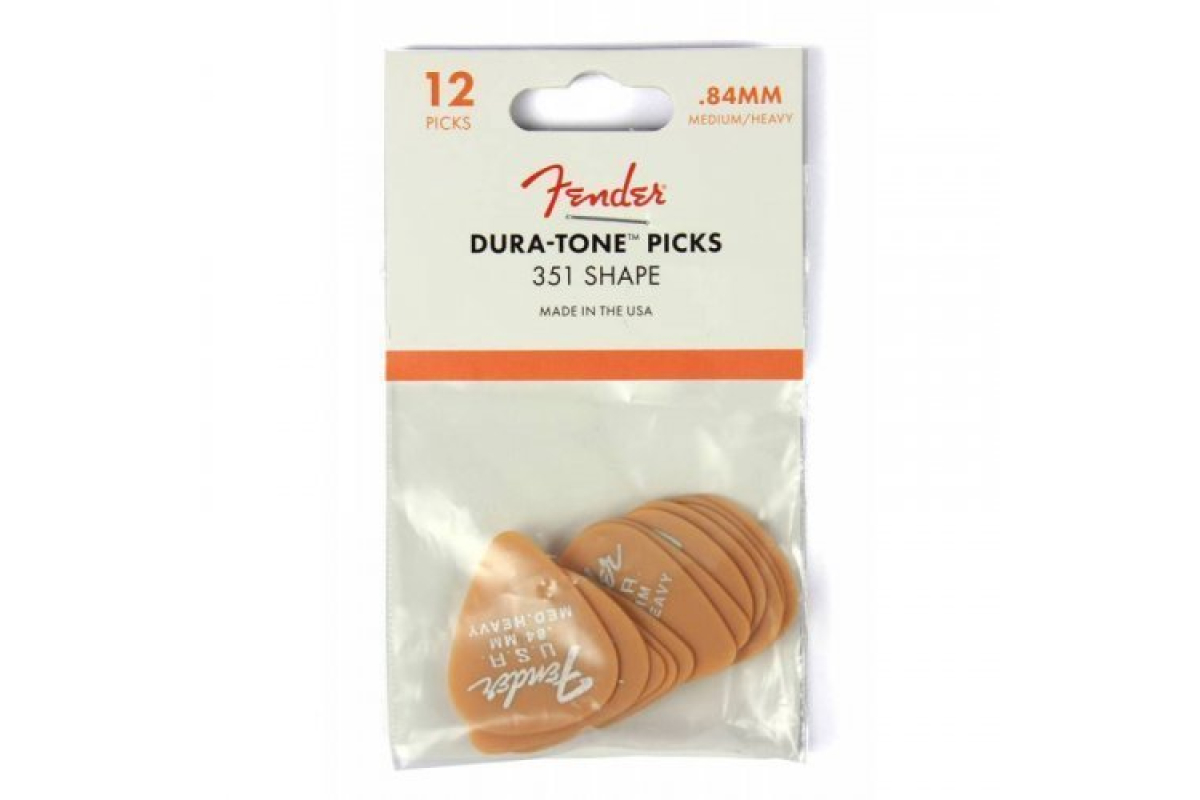 Набір медіаторів FENDER DURA-TONE DELRIN PICKS 0.84 MM, 351 SHAPE - 12 PACK BUTTERSCOTCH BLONDE