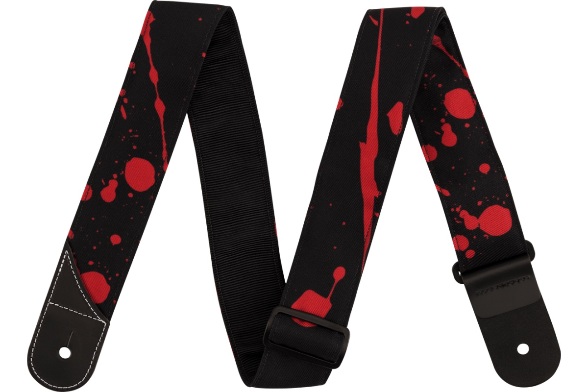 Ремінь гітарний JACKSON STRAP 2" SPLATER BLACK AND RED