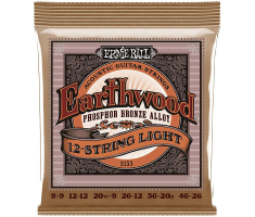 Струны для акустических гитар ERNIE BALL 9-46 Earthwood Acoustic Phosphor Bronze 12-String Light P02153