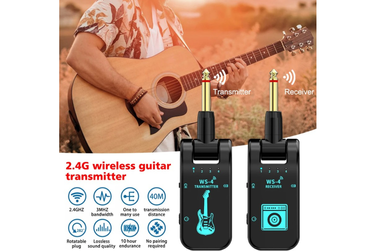 Гітарна радіосистема AVZHEZH WS4 Black 2.4GHz