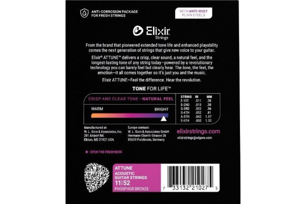 Струны для акустических гитар ELIXIR PB XW CL