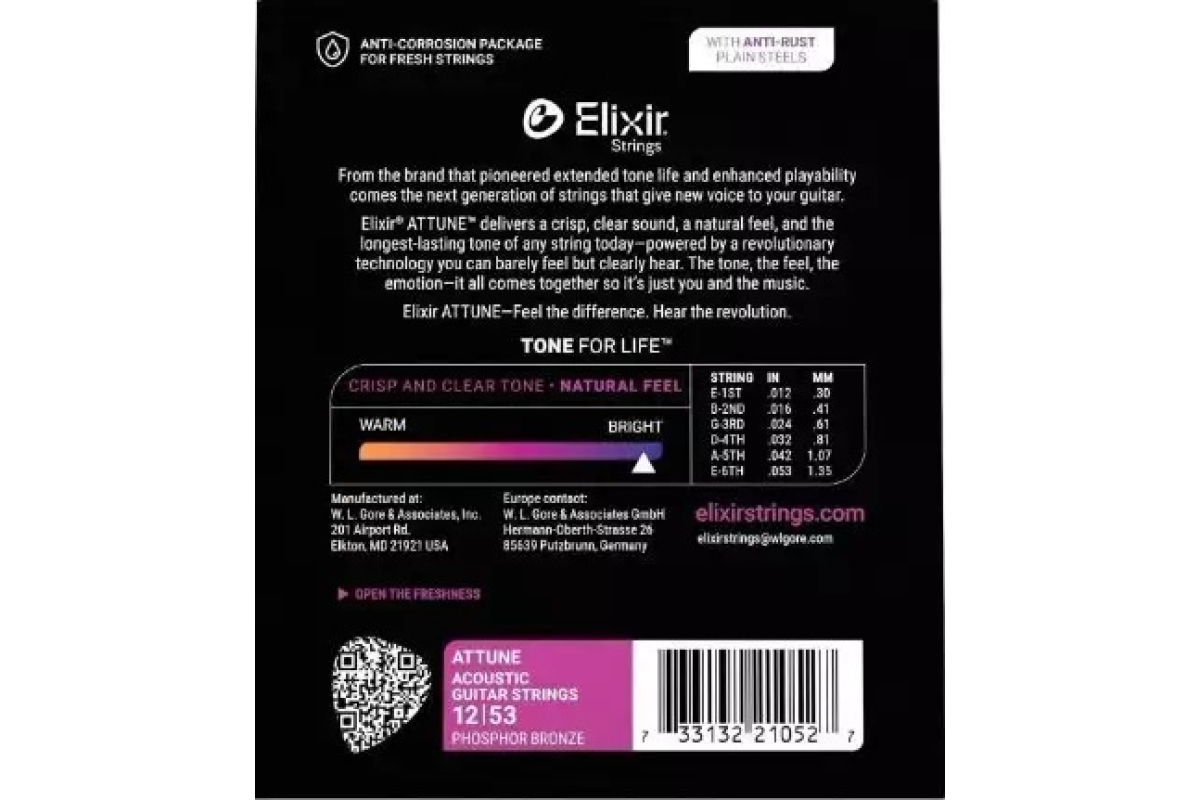 Струны для акустических гитар ELIXIR PB XW L
