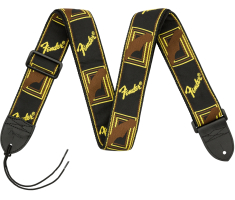 Ремінь гітарний FENDER STRAP 2" MONOGRAMMED BLACK/YELLOW/BROWN