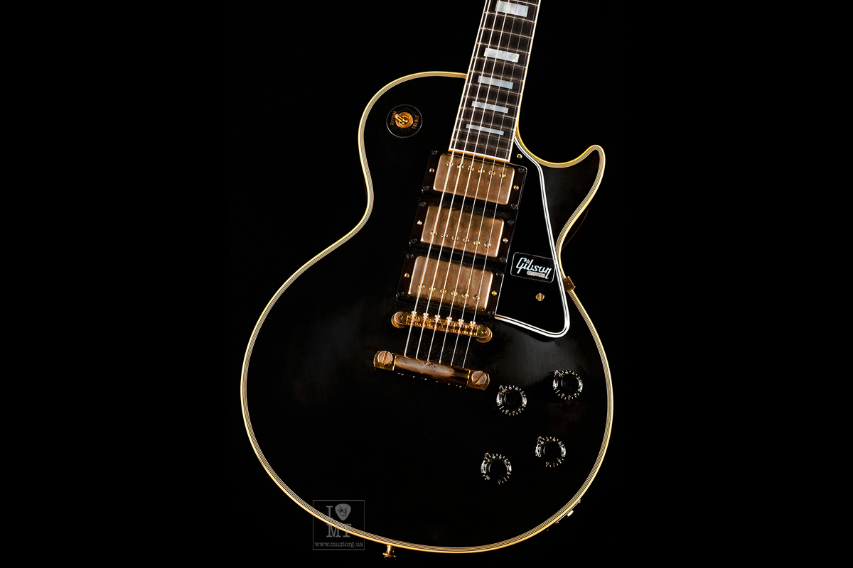 GIBSON '57 LES PAUL CUSTOM 3 PICKUP EBONY VOS GH Электрогитара