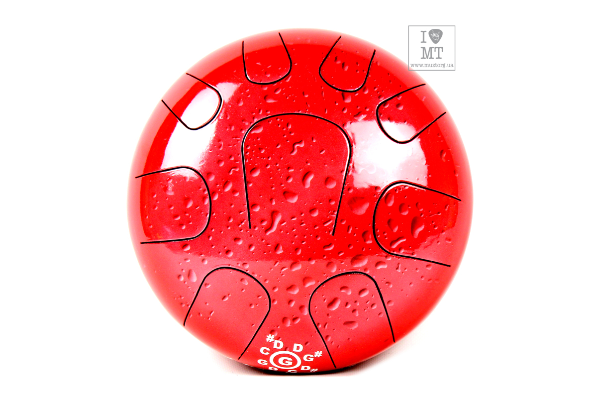 PALM PERCUSSION METAL TONGUE DRUM 9 LEAFS RED SPLASH Глюкофон