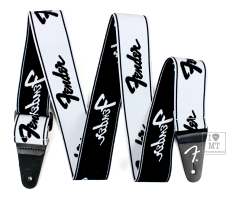 FENDER STRAP 2" WEIGHLESS RUNNING LOGO STRAP WHITE/BLACK Ремень гитарный