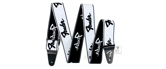 FENDER STRAP 2" WEIGHLESS RUNNING LOGO STRAP WHITE/BLACK Ремень гитарный