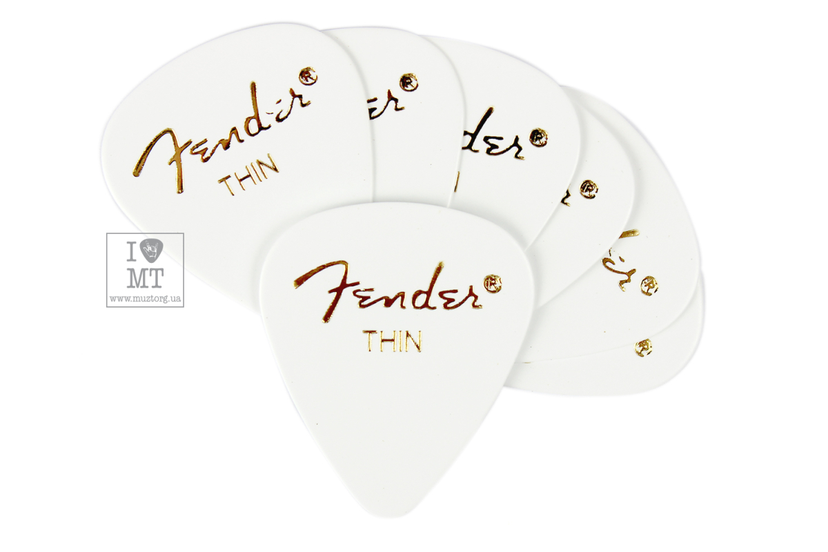 FENDER 351 WHITE PICK 1 GROSS THIN Медиатор