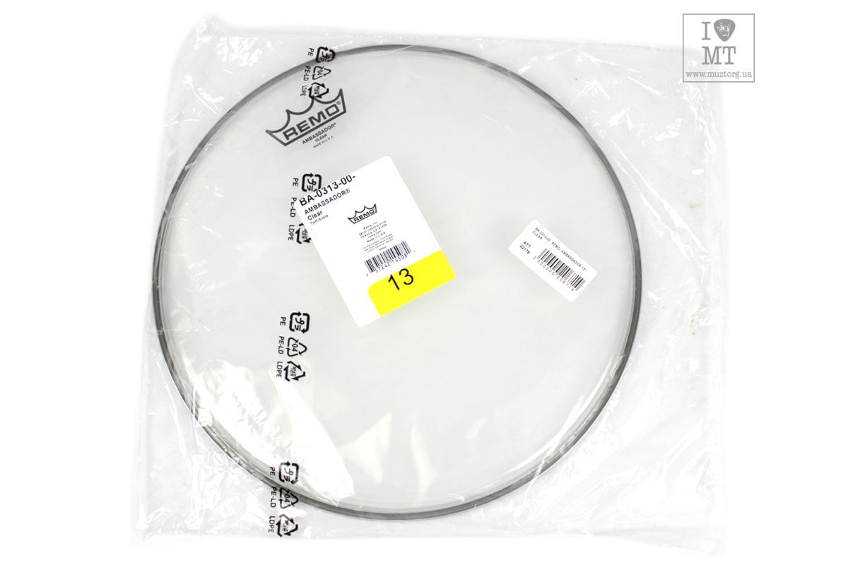 Пластик для барабана REMO AMBASSADOR 13" CLEAR