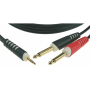 Кабель коммутационный KLOTZ AY5 Y-CABLE STEREO MINI JACK - 2xJACK MONO BLACK 1 M