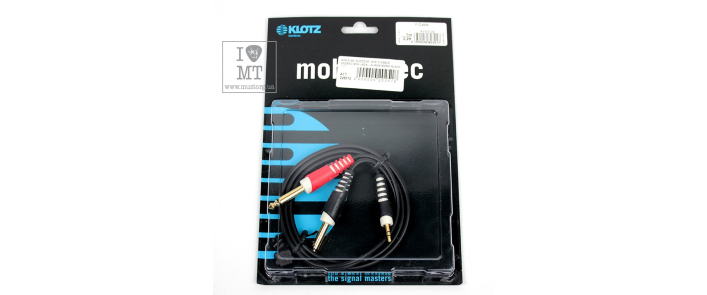 Кабель коммутационный KLOTZ AY5 Y-CABLE STEREO MINI JACK - 2xJACK MONO BLACK 1 M