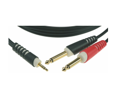 Кабель комутаційний KLOTZ AY5 Y-CABLE STEREO MINI JACK - 2xJACK MONO BLACK 3 M