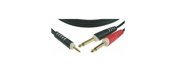 Кабель коммутационный KLOTZ AY5 Y-CABLE STEREO MINI JACK - 2xJACK MONO BLACK 3 M