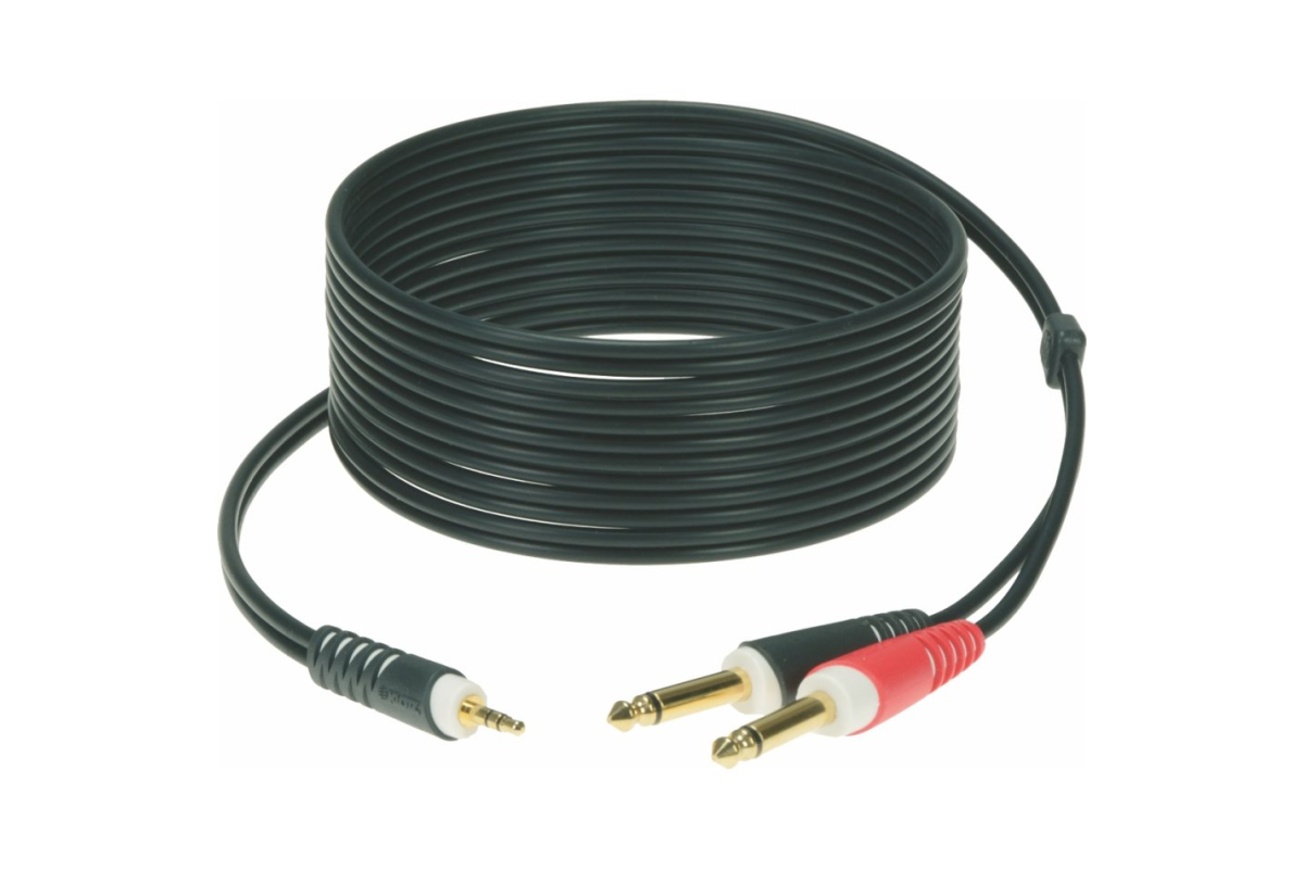 Кабель коммутационный KLOTZ AY5 Y-CABLE STEREO MINI JACK - 2xJACK MONO BLACK 6 M