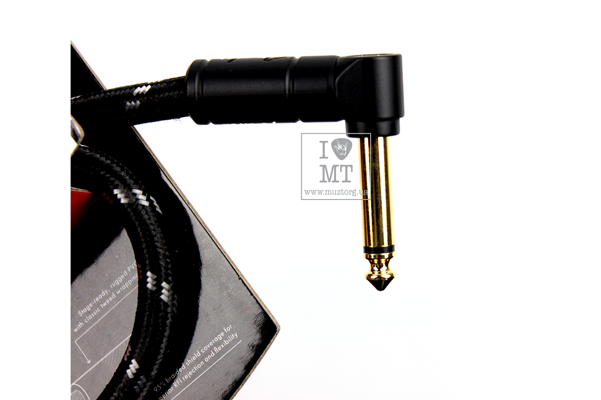 FENDER CABLE DELUXE SERIES 1' BLACK TWEED Кабель інструментальний