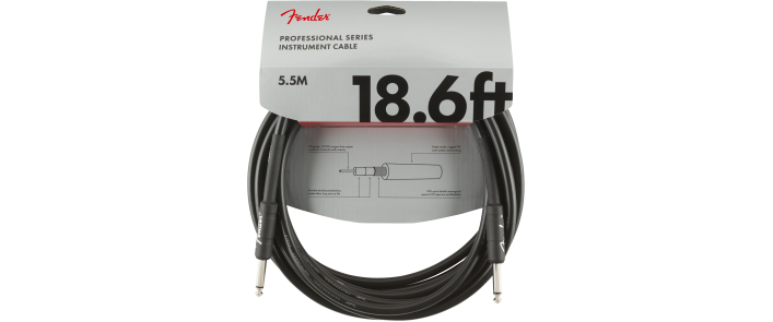 Кабель инструментальный FENDER CABLE PROFESSIONAL SERIES 18.6' BLACK