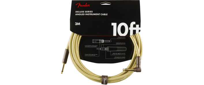 Кабель инструментальный FENDER CABLE DELUXE SERIES 10' ANGLED TWEED