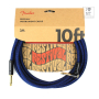 Кабель инструментальный FENDER 10' ANGLED FESTIVAL INSTRUMENT CABLE PURE HEMP BLUE DREAM