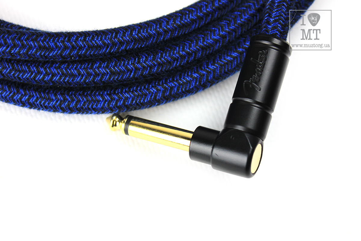 Кабель инструментальный FENDER 10' ANGLED FESTIVAL INSTRUMENT CABLE PURE HEMP BLUE DREAM