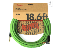 Кабель інструментальний FENDER 18.6' ANGLED FESTIVAL INSTRUMENT CABLE PURE HEMP GREEN