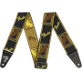 Ремінь гітарний FENDER STRAP 2" WEIGHLESS MONOGRAMMED BLACK/YELLOW/BROWN