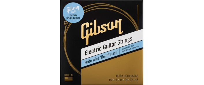 Струны для электрогитар GIBSON SEG-BWR9 BRITE WIRE REINFORCED 9-42 ULTRA-LIGHT