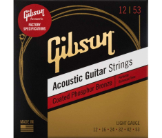 Струни для акустичних гітар GIBSON SAG-CPB12 COATED PHOSPHOR BRONZE ACOUSTIC GUITAR STRINGS 12-53 LIGHT Струни для акустичних гітар GIBSON SAG-CPB12 COATED PHOSPHOR BRONZE ACOUSTIC GUITAR STRINGS 12-53 LIGHT