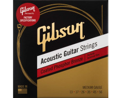 GIBSON SAG-CPB13 COATED PHOSPHOR BRONZE ACOUSTIC GUITAR STRINGS 13-56 MEDIUM Струни для акустичних гітар
