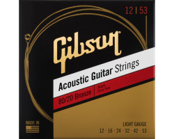 GIBSON SAG-BRW12 80/20 BRONZE ACOUSTIC GUITAR STRINGS LIGHT Струни для акустичних гітар