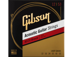 GIBSON SAG-BRW12 80/20 BRONZE ACOUSTIC GUITAR STRINGS LIGHT Струны для акустических гитар