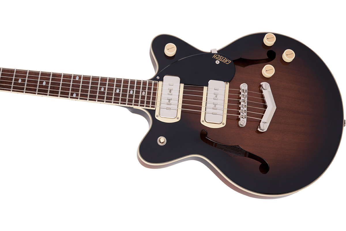 Гитара полуакустическая GRETSCH G2655-P90 STREAMLINER CENTER BLOCK JR. DOUBLE-CUT P90 WITH V-STOPTAIL BROWNSTONE