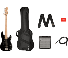 Гитарный набор с бас-гитарой SQUIER AFFINITY SERIES PJ BASS START PACK BLACK Гитарный набор с бас-гитарой SQUIER AFFINITY SERIES PJ BASS START PACK BLACK