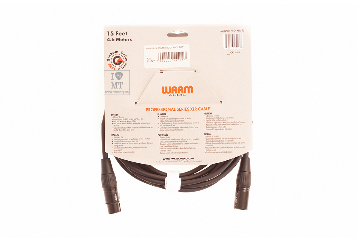 Кабель микрофонный WARM AUDIO Pro-XLR-15'