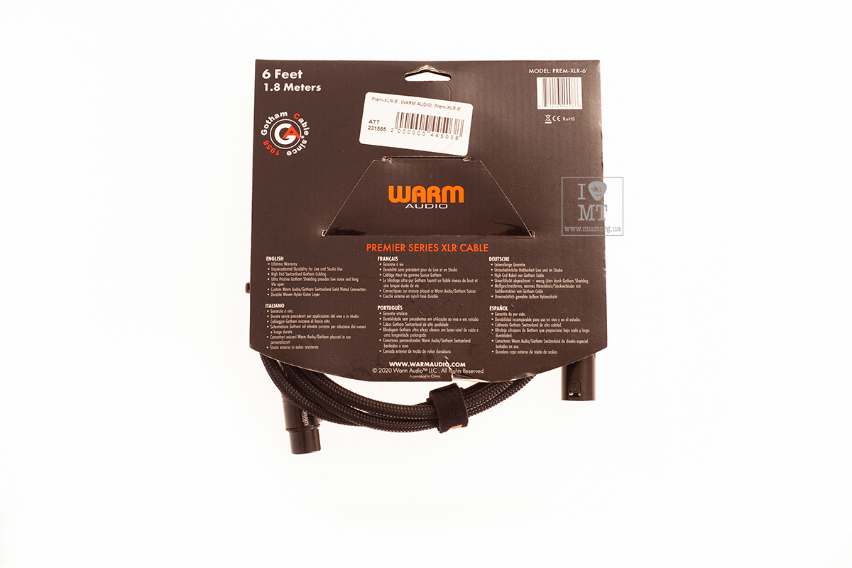 Кабель микрофонный WARM AUDIO Prem-XLR-6'