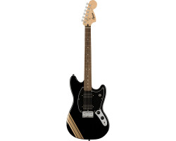 SQUIER by FENDER BULLET MUSTANG FSR HH BLACK w/COMPETITION STRIPES Электрогитара
