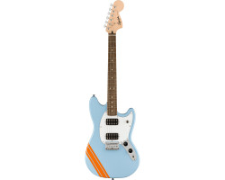SQUIER by FENDER BULLET MUSTANG FSR HH DAPHNE BLUE w/COMPETITION STRIPES Электрогитара