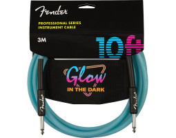 FENDER CABLE PROFESSIONAL SERIES 10' GLOW IN DARK BLUE Кабель инструментальный