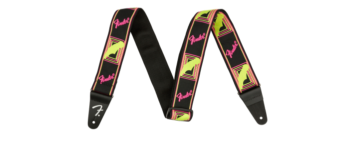 Ремень гитарный FENDER STRAP 2" NEON MONOGRAMMED YELLOW PINK