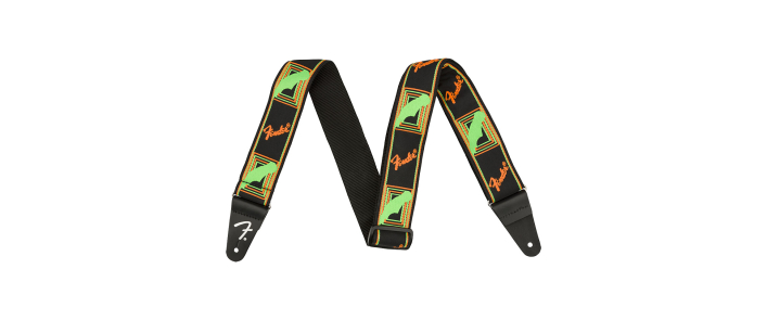 Ремінь гітарний FENDER STRAP 2" NEON MONOGRAMMED GREEN ORANGE