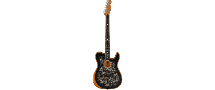 FENDER AMERICAN ACOUSTASONIC TELECASTER BLACK PAISLEY LTD Электрогитара