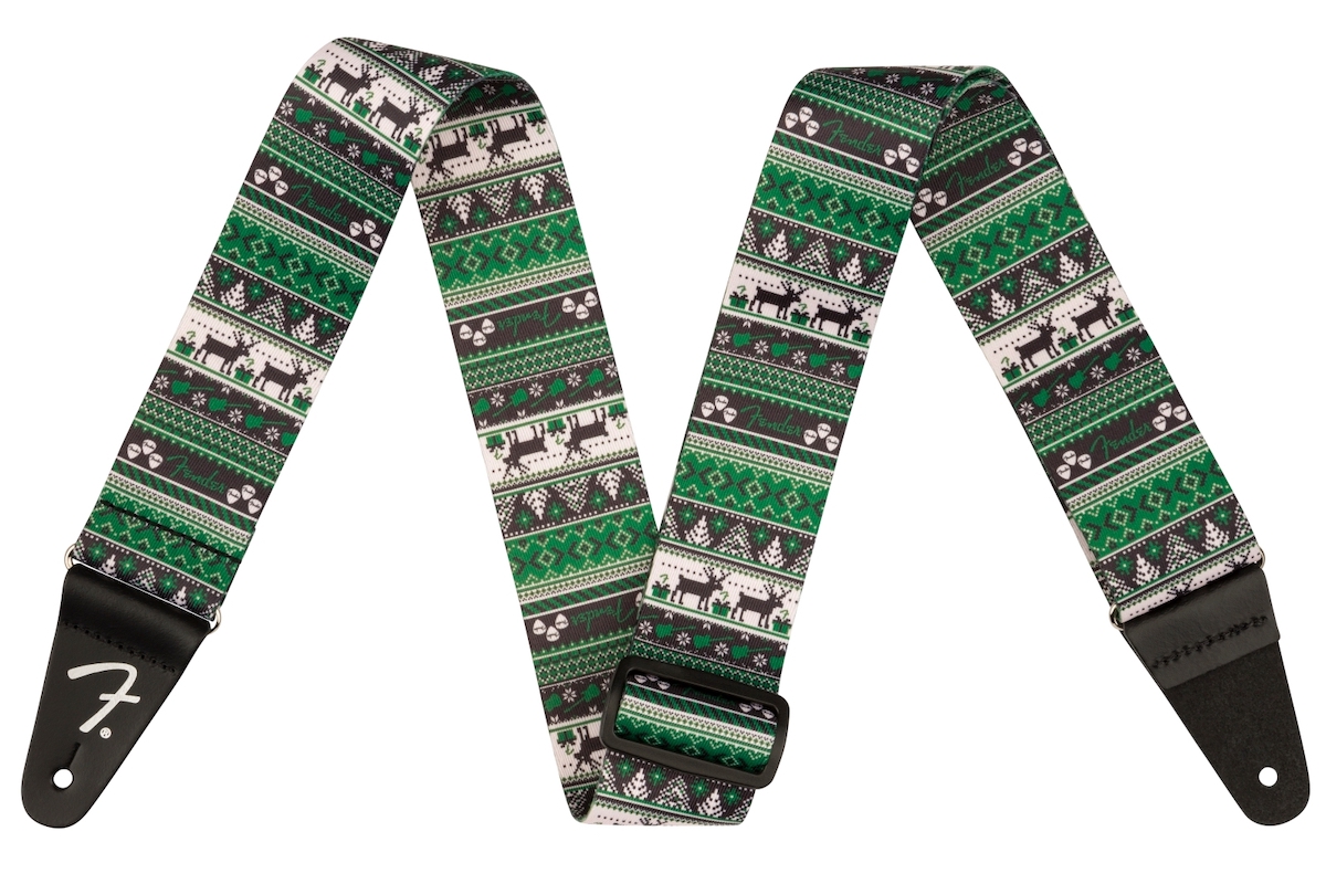 Ремень гитарный FENDER STRAP 2" UGLY XMAS SWEATER GREEN