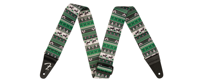 Ремень гитарный FENDER STRAP 2" UGLY XMAS SWEATER GREEN