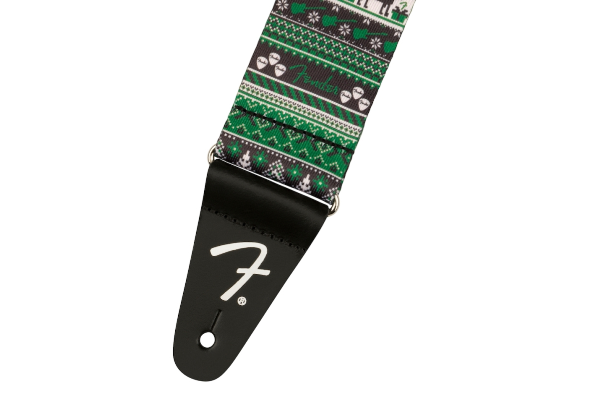 Ремень гитарный FENDER STRAP 2" UGLY XMAS SWEATER GREEN