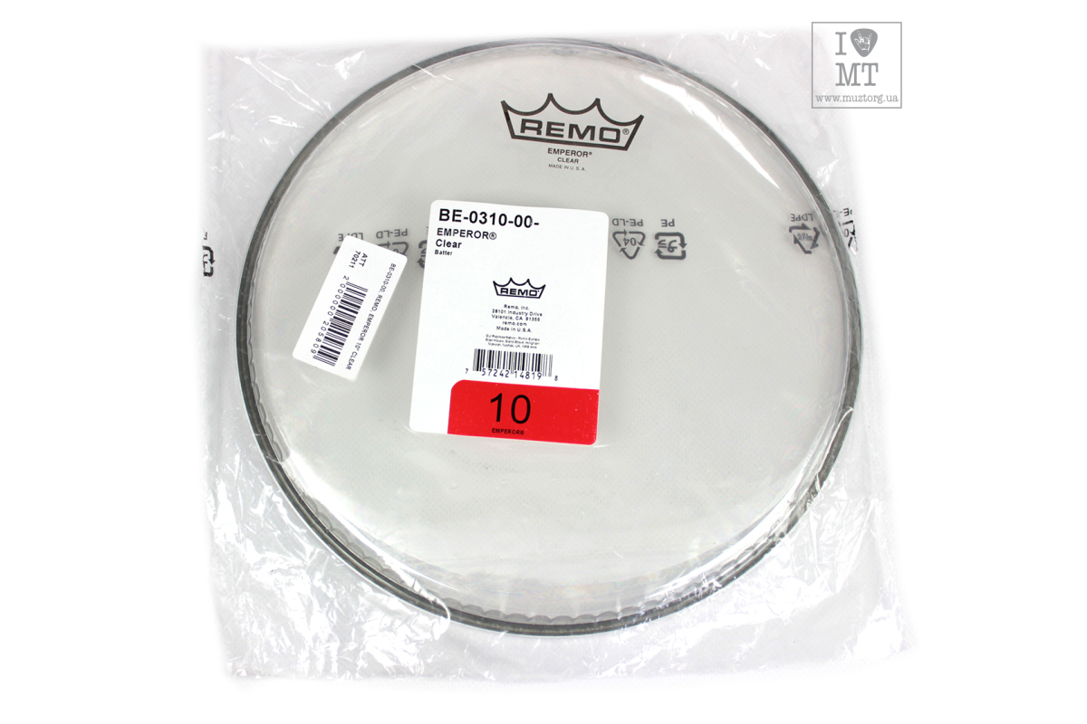 Пластик для барабана REMO EMPEROR 10" CLEAR
