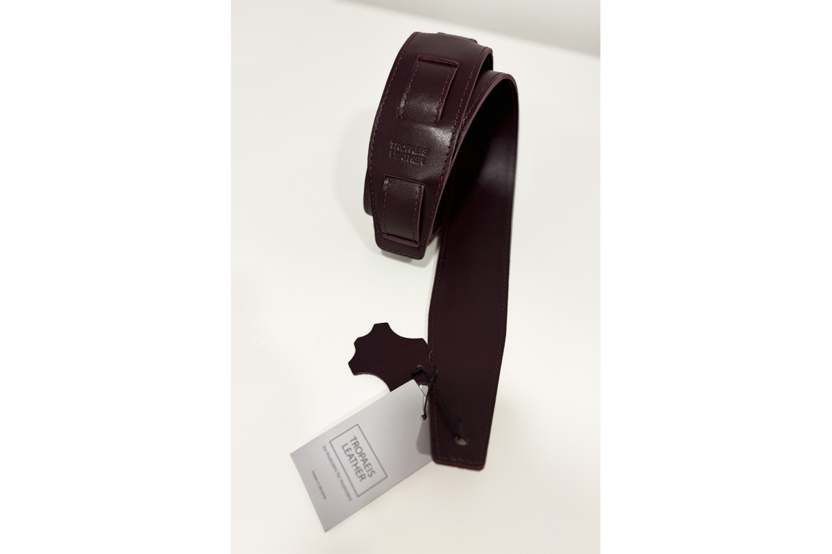 Ремінь гітарний TROPAEIS LEATHER Double Rock (grape)