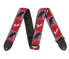 Ремень гитарный FENDER STRAP 2" MONOGRAMMED RED WHITE BLUE