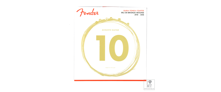 Струны для акустических гитар FENDER 880XL 80/20 DURA-TONE COATED ACOUSTIC STRINGS 10-48