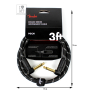 Кабель инструментальный FENDER CABLE DELUXE SERIES 3' BLACK TWEED